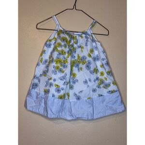 Baby Gap Toddler Girls Dress Size 18-24 Months Yellow Blue Floral Print
